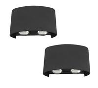 loyal 2 pièces 2W LED lampe extérieure black lampe murale intérieur/extérieur 3000K lampe murale intérieur LED blanc chaud rectangulaire Angle d'éclairage réglable lampe murale IP65
