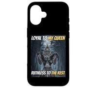 Loyal Envers ma Reine, impitoyable Envers Les Autres, mème Amusant Alpha Wolf Coque pour iPhone 16