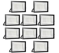 loyal Lot de 10 Projecteur LED 30W 3000LM, Blanc Chaud 3000K Super Lumineux Spot Extérieur, Lumière Sécurité IP65 Étanche Verre Trempé à Grain Fin, Floodlight pour Entrée Terrasse Square Usine