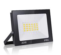 Loyal Projecteur 20W 2000LM, Blanc Chaud 3000K Super Lumineux Spot LED Extérieur, Lumière de Sécurité IP65 Étanche Verre Trempé à Grain Fin, Floodlight pour Entrée Terrasse Square Usine