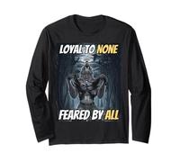Loyal to None Feared by All Cool Funny Alpha Wolf Meme Manche Longue