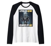 Loyal to None Feared by All Cool Funny Alpha Wolf Meme Manche Raglan