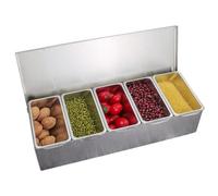 LoyaltyClivia Récipient à ingrédients en acier inoxydable - 5 grilles - Boîte à épices - Récipient à ingrédients - Récipient pour barbecue, boîtes à épices, mélange de gastronomie, accessoires de