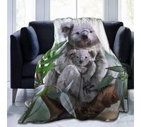 loyaltyer Couverture Chaude Koala Gris Plaid Polaire Confortable Chaude Et Pelucheuse en Flanelle ImpriméE 3D Parfaite Plaid Tout Doux Couverture pour Salon Lit Couverture Canapé (150x200 cm)