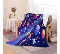 loyaltyer Couverture Polaire Flanelle Imprimé Espace - 200X220 Cm Confortable pour Douceur Plaid Canape, Couverture Lit 2 Personnes, Idéal pour Les Canapés et Les Lits, Plaid Planète-AF23