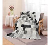 loyaltyer Couverture Polaire Flanelle Imprimé géométrique - 180X200 Cm Confortable pour Douceur Plaid Canape, Couverture Lit 2 Personnes, Idéal pour Les Canapés et Les Lits, Plaid À carreaux-AF48