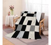 loyaltyer Couverture Polaire Flanelle Imprimé géométrique - 180X200 Cm Confortable pour Douceur Plaid Canape, Couverture Lit 2 Personnes, Idéal pour Les Canapés et Les Lits, Plaid À carreaux-AF47