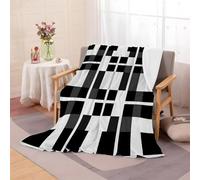 loyaltyer Couverture Polaire Flanelle Imprimé géométrique - 200X220 Cm Confortable pour Douceur Plaid Canape, Couverture Lit 2 Personnes, Idéal pour Les Canapés et Les Lits, Plaid À carreaux-AF49