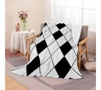 loyaltyer Couverture Polaire Flanelle Imprimé géométrique - 220X240 Cm Confortable pour Douceur Plaid Canape, Couverture Lit 2 Personnes, Idéal pour Les Canapés et Les Lits, Plaid À carreaux-AF45