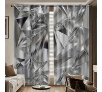 loyaltyer Lot de 2 Rideaux Géométrie Métallique 3D 280L X 230H Cm Rideau Occultant Thermiques Isolant Anti, Applicable à Rideaux Chambre Et Salon, Rideau Cuisine, Abstrait Technologique Moderne-AB25