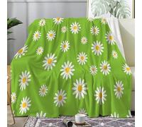 loyaltyer Plaid Canape Fleur Vert Couverture Douce Pelucheuse en Mcro Flanelle LéGèRe Peluche Plaid Epais pour Genou Canapé Loisirs Couverture Lit 2 Personnes (180x220 cm)