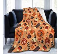 loyaltyer Plaid Polaire Citrouille d'halloween 220x240 cm 3D Peluche Moelleux Confortable Microfibre Flanelle Couverture Douce et Grand Plaid pour Canapé Salon Couverture Lit, IdéE Cadeau
