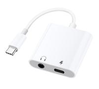 Loydia Adaptateur USB-C vers casque, adaptateur USB-C vers prise audio avec charge rapide PD 60 W, adaptateur USB C vers prise jack 3,5 mm, convertisseur audio auxiliaire pour iPhone 15/16, Samsung