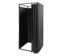 LOYEMAADE Cabine de vestiaire autoportante - Cadre de vestiaire mobile portable avec crochets - 85 x 85 x 200 cm - Pour magasins de vêtements, centres commerciaux (noir)