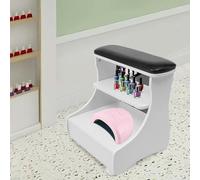 LOYEMAADE Repose-pieds avec roulettes - 2 étages - Tabouret de pédicure avec tiroir - Repose-pieds - Pour salon de manucure, massage spa, salle de bain familiale - Noir