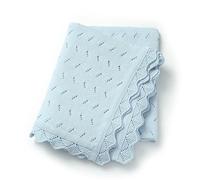 Loyfoky Couverture cellulaire 100 % coton respirant pour berceau et landau pour nouveau-nés, garçon et fille, emmaillotage, chambre d'enfant, 100 x 80 cm, bleu