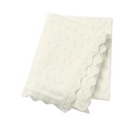 Loyfoky Couverture tricotée 100 % coton cellulaire douce et respirante pour garçon et fille, nouveau-nés, emmaillotage, berceau, blanc, 100 x 80 cm