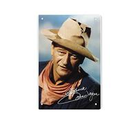 Loyience John Wayne, Western, Cowboy Male, article cadeau souvenir signé, prêt pour la maison, décoration de la maison, cadeaux pour maman, papa et amis en métal 20,3 x 30,5 cm