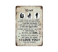 Loyience Plaque en étain avec inscription « To My Dad You are Appreciated in Life I Will Always Be Your Little Girl My Dad My Hero », panneau rétro décoration d'intérieur cadeau pour maman, papa et