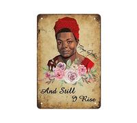 Loyience Plaque en étain Maya Angelou, panneau rétro pour décoration d'intérieur, cadeau pour maman, papa et amis, 30,5 x 40,6 cm