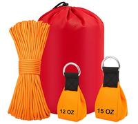 LOYIM Kit de 4 pièces de ligne de lancement d'arboriste, 340,2 g + sac de poids de 425,2 g avec corde en polyester de 50 m et sac de rangement, équipement d'arboriste, kit d'escalade pour travaux