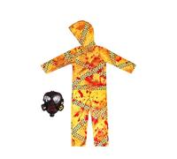 loyimioo Costume d'Halloween jaune Hazmat avec masque à gaz, jeu de rôle Explorateur Libérez votre chimiste intérieur S