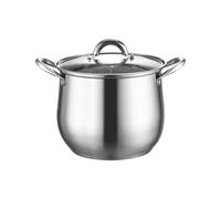 Loyimioo Marmite en acier inoxydable de 7 L avec couvercle à fond composite triple couche compatible avec four à gaz/électrique en céramique avec couvercle en verre trempé + poignée rivetée pour soupe