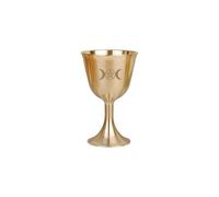 loyimioo Tasse à calice rituelle antique en laiton pour la sorcellerie, l'autel, la lecture de tarot et les espaces spirituels (trois phases lune)