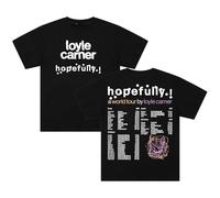 Loyle Carner - T-shirt en coton à manches courtes et col rond - Pour homme et femme - Tour du monde espoir 2025, Noir , L