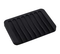 loyliawa Porte-savon, plateau égouttoir à savon, porte-savon de salle de bain flexible incliné, séchage rapide, plateau de savon de cuisine, résistant à la torsion, organiseur de savon pliable, noir