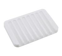 loyliawa Porte-savon, plateau égouttoir à savon, porte-savon de salle de bain flexible incliné, séchage rapide, plateau de savon de cuisine, résistant à la torsion, organiseur de savon pliable, blanc