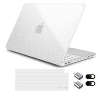Loyrina Coque rigide à paillettes pour MacBook Neo 13" version 2026, modèle A3404, avec protection de clavier, 2 housses de webcam et adaptateur USB, lot 5 en 1 pour femmes et filles, paillettes