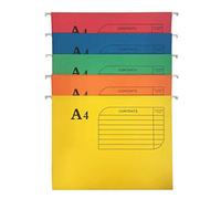 Loywe Lot de 25 Dossier Suspendu Vertical A4 5 Couleurs Dossiers De Suspension, Onglets Inclus LWB02F