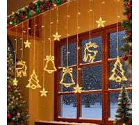 Loyyz Guirlande Lumineuse Rideau Lumineux 138 LED Lumières de Noël IP44 Extérieur Intérieur 8 Modes d'Eclairage Lumière pour Decoration de Fenêtre Noël Mariage Rideau Garden Party