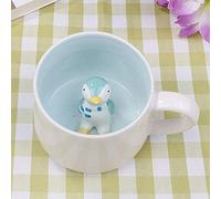 LOZACHE Tasse à café 3D en forme de pingouin, 350 ml, Motif animal - Fait à la main - Cadeau d'anniversaire pour amis, enfants, filles, femmes, grand-mère (Manchot/Manchote)