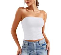 lozssnigzi Bandeau Tube Corset Bralette d'été Débardeur sans Manches Stretch pour la Plage Y2K Sexy Sleeveless Slim Fit Tank Haut Party Chemise Bandeau sans Manches Crop Top