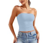 lozssnigzi Bandeau Tube Corset Bralette d'été Débardeur sans Manches Stretch pour la Plage Y2K Sexy Sleeveless Slim Fit Tank Haut Party Chemise Bandeau sans Manches Crop Top