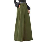 lozssnigzi Pantalon Fluide Femme Été Longue Chic Fluide Pantalons Décontractée Taille Elastique Léger Pantalon avec Poches Large Ample Jupe Culotte