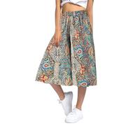 lozssnigzi Pantalon Jupe Femme Décontractée 7/8eme Léger Taille Elastique Pantalon Été Chic Ample Jupe Culotte avec Poches Fluide Large Pantalons