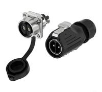 LP-28 Connecteur rond étanche 50 A 500 V IP68 à fermeture rapide avec montage à vis pour machines industrielles et systèmes de communication Alliage de cuivre plaqué argent (2P)