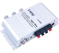 LP-808 12V Mini Amplificateur HiFi Filaire Portable avec Alimentation 3A pour téléphone de Voiture à Domicile - Argent