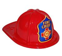 LP Divertissements Casque de pompier fire chief fd rouge enfant