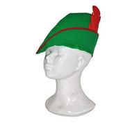 LP Divertissements Chapeau robin des bois avec plume rouge