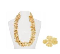 LP Divertissements Collier de fleurs tahiti hawaï réveillon or