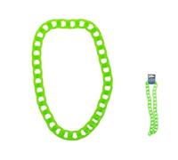 LP Divertissements Collier rappeur grands anneaux néon fluo vert 40cm