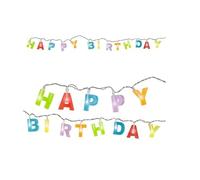 LP Divertissements Lot de 12 - Guirlande Lumineuse LED's Happy Birthday Multicolore 1m