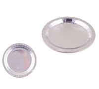 LP Divertissements Lot de 12 - Lot de 8 Assiettes en Carton Argent 23cm