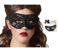 LP Divertissements Lot de 12 - Masque Loup vénitien en Dentelle Noir Adulte