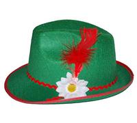 LP Divertissements Lot de 3 - Chapeau tyrolien feutrine vert avec plume adulte