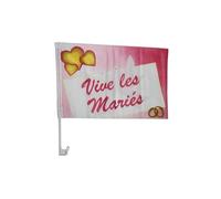 LP Divertissements Lot de 3 - Drapeau 'vive Les mariés' pour Voiture 30x45cm